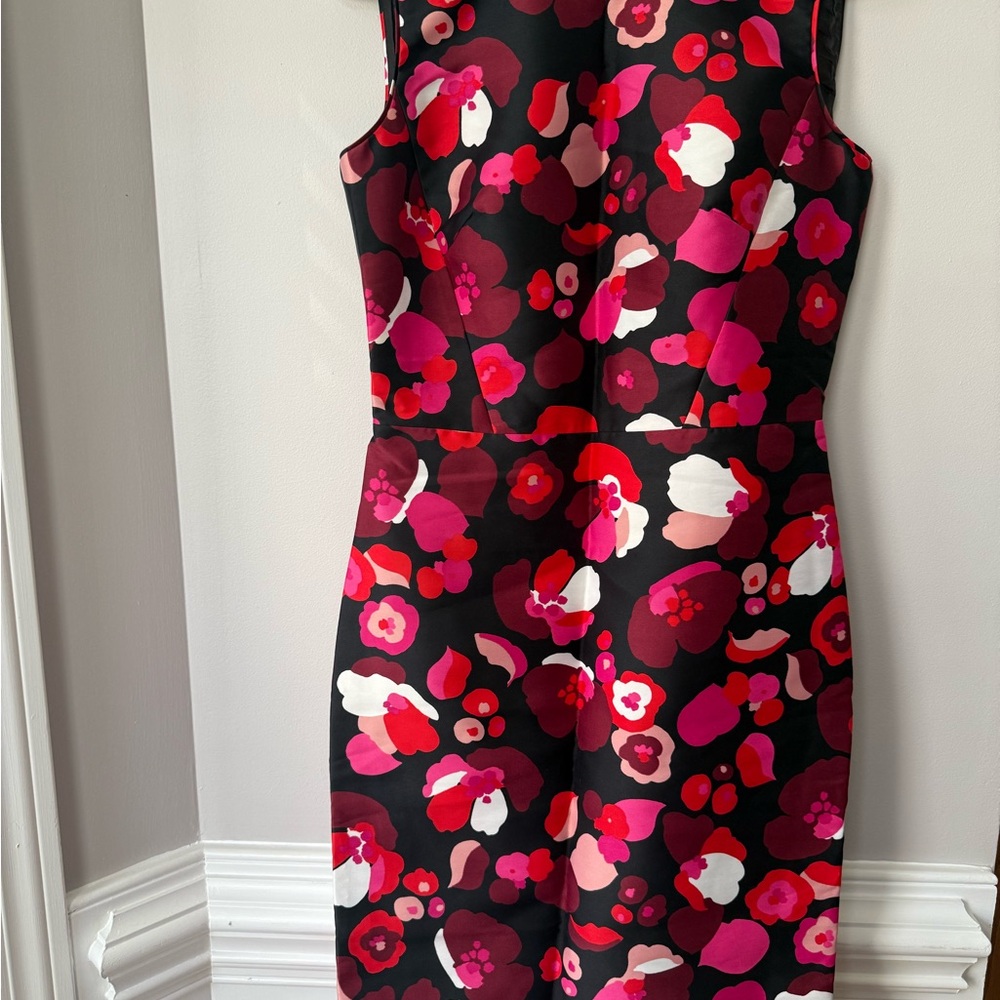 Kate Spade Black and Pink Floral Midi Dress